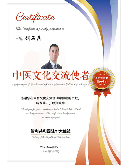 智利共和国驻华大使馆中医文化交流使者